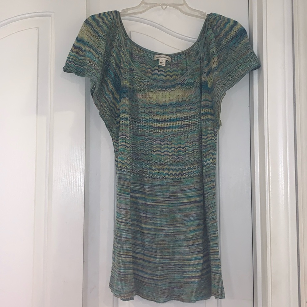 JohnPaulRichard brand size XL hand crocheted short sleeve top
